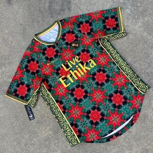 Live Ethika Red Yellow Green Soccer Football Graphic Jersey Shirt